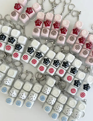Dot button keycap keyring bag bag charm key holder