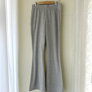Slim bootcut track pants long elastic waist pants