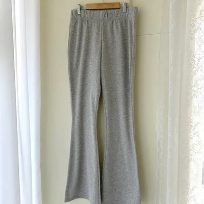 Slim bootcut track pants long elastic waist pants