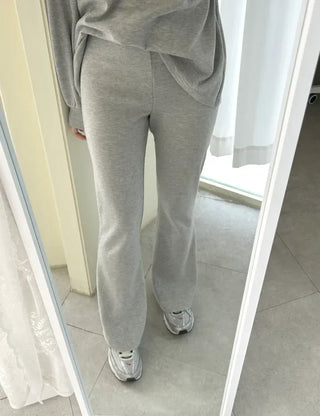 Slim bootcut track pants long elastic waist pants