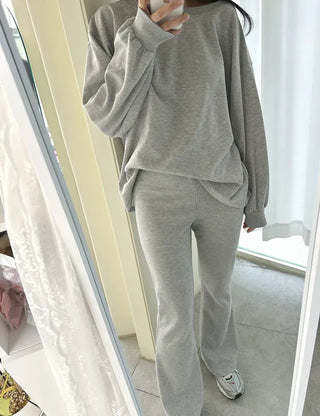 Slim bootcut track pants long elastic waist pants