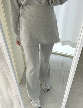 Slim bootcut track pants long elastic waist pants