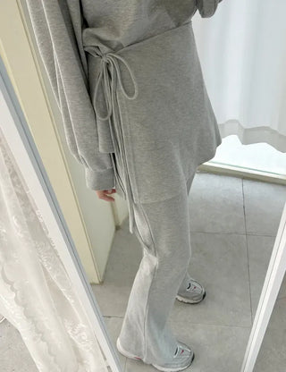 Slim bootcut track pants long elastic waist pants