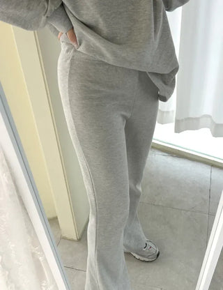 Slim bootcut track pants long elastic waist pants
