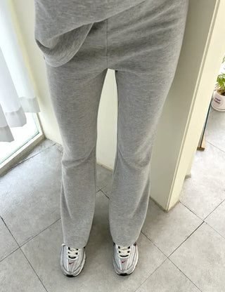 Slim bootcut track pants long elastic waist pants