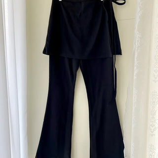 Slim bootcut track pants long elastic waist pants