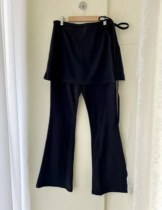 Slim bootcut track pants long elastic waist pants
