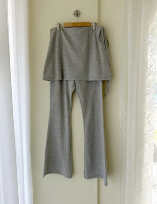 Slim bootcut track pants long elastic waist pants