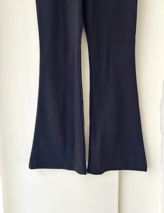 Slim bootcut track pants long elastic waist pants