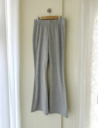 Slim bootcut track pants long elastic waist pants