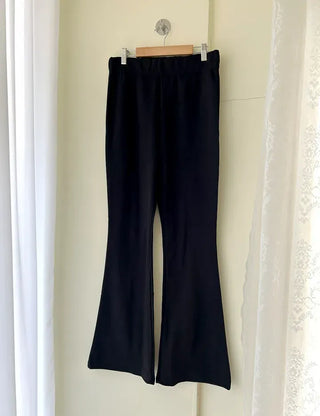 Slim bootcut track pants long elastic waist pants