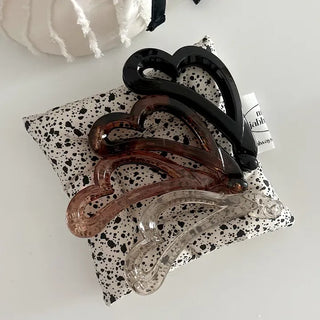 Heart transparent mini hair clip banana pin