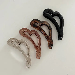 Heart transparent mini hair clip banana pin
