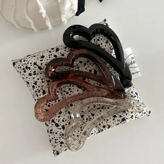 Heart transparent mini hair clip banana pin