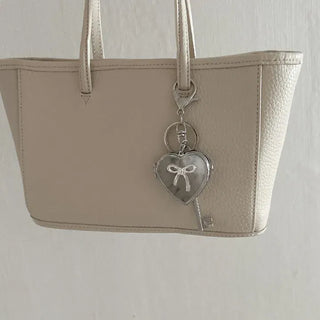 Key pendant heart mirror keyring keychain bag charm