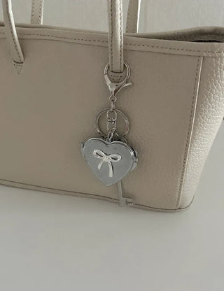 Key pendant heart mirror keyring keychain bag charm