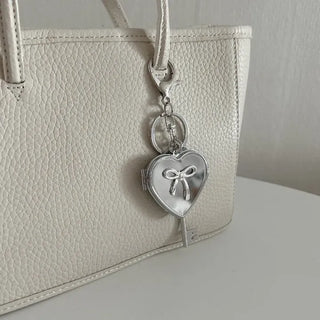 Key pendant heart mirror keyring keychain bag charm