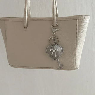Key pendant heart mirror keyring keychain bag charm