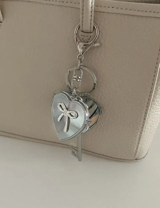 Key pendant heart mirror keyring keychain bag charm