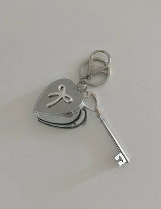 Key pendant heart mirror keyring keychain bag charm