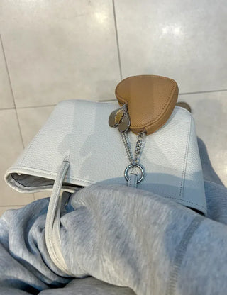 Gold Four-Leaf Clover Heart Keyring Bag Charm