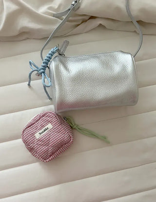 Glitter rope ribbon knot heart bag keyring bag charm