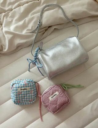Glitter rope ribbon knot heart bag keyring bag charm