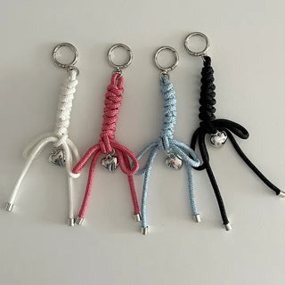 Glitter rope ribbon knot heart bag keyring bag charm
