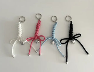 Glitter rope ribbon knot heart bag keyring bag charm