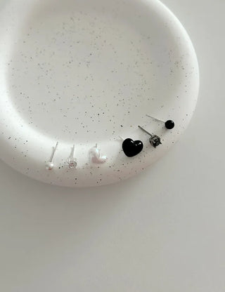 925 Silver Pearl Silver Post Mini Earring Set of 3