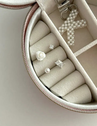 925 Silver Pearl Silver Post Mini Earring Set of 3