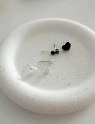 925 Silver Pearl Silver Post Mini Earring Set of 3