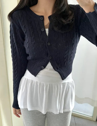 Basic frill layered long inner sleeveless tank top