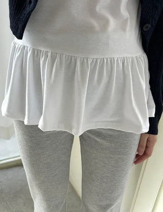 Basic frill layered long inner sleeveless tank top