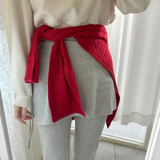 100% Wool Cable Knit Cardigan Cape Knit Shoulder Shawl