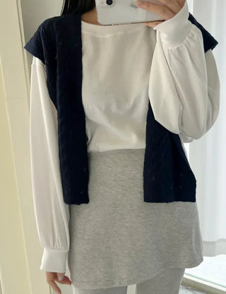 100% Wool Cable Knit Cardigan Cape Knit Shoulder Shawl