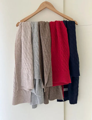 100% Wool Cable Knit Cardigan Cape Knit Shoulder Shawl