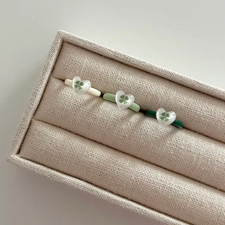 Mini Heart Four-Leaf Clover Acrylic Formica Ring