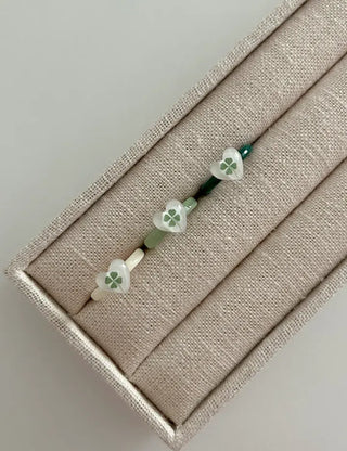 Mini Heart Four-Leaf Clover Acrylic Formica Ring