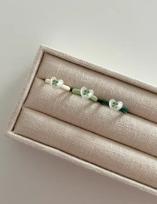 Mini Heart Four-Leaf Clover Acrylic Formica Ring