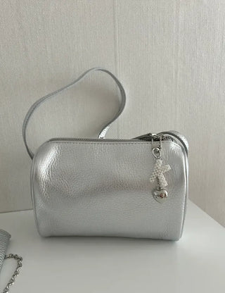 Homemade Pearl Initial Bag Keyring Phone Strap