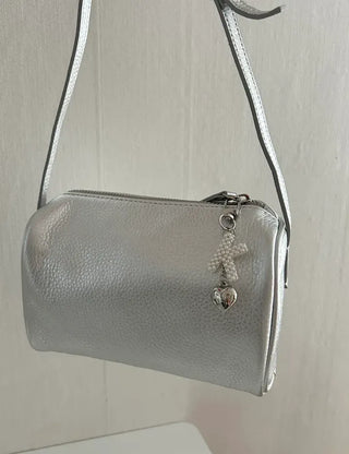 Homemade Pearl Initial Bag Keyring Phone Strap