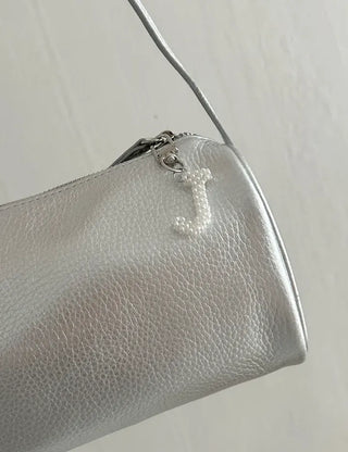 Homemade Pearl Initial Bag Keyring Phone Strap