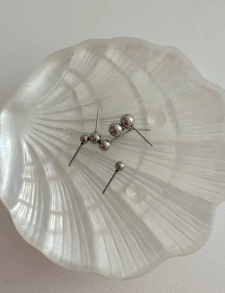 Set of 3 Surgical Steel Ball Mini Simple Earrings