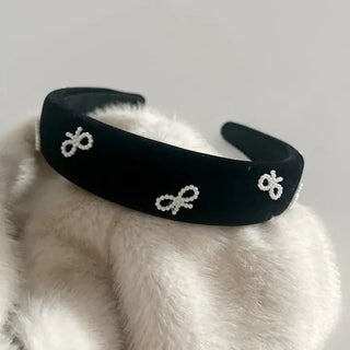 Velvet headband full of pearl ribbons, 3 types