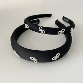 Velvet headband full of pearl ribbons, 3 types