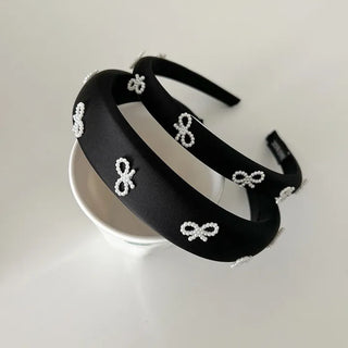 Velvet headband full of pearl ribbons, 3 types