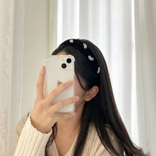 Velvet headband full of pearl ribbons, 3 types
