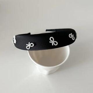Velvet headband full of pearl ribbons, 3 types