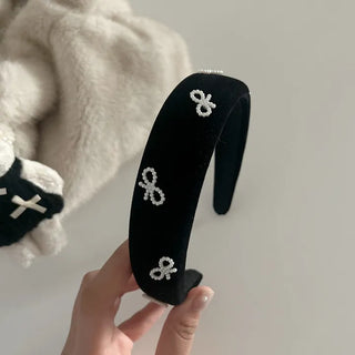 Velvet headband full of pearl ribbons, 3 types